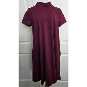 Simply Vera Vera Wang Mock Neck Burgundy Dress Size Medium
